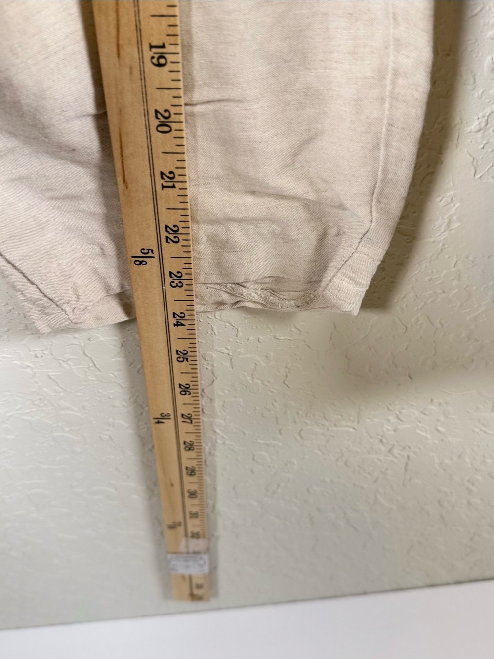 H&M Linen Blend Pull-On Pants Women’s XL Beige Elastic Waist Casual - Picture 3 of 7